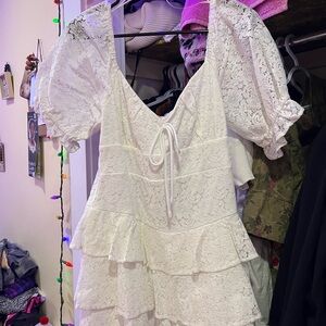 ALTAR’D STATE white XL lace romper
